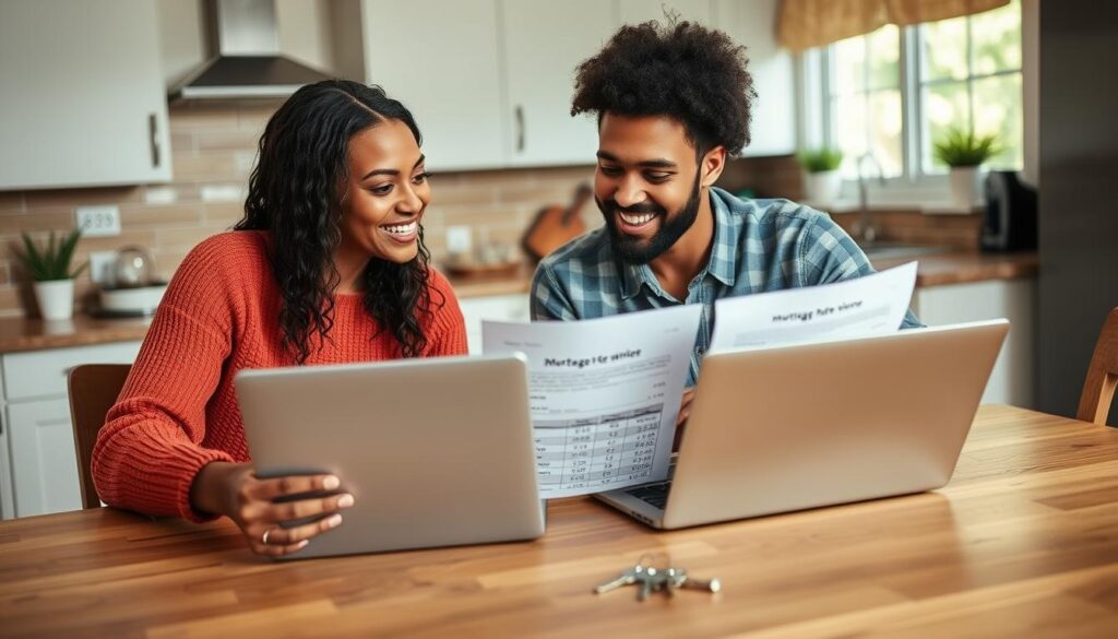 First-time homebuyers reviewing mortgage rates 2025 options First-time homebuyers reviewing mortgage rates 2025 options